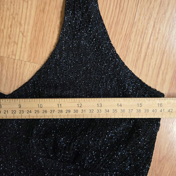 Vtg 90s Y2K Hourglass Babydoll Halter Dress L Crotchet Fringe Whimsigoth Fairy - Picture 11 of 12